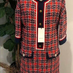 GUCCI 2018 TWEED CHECK TUNIC DRESS